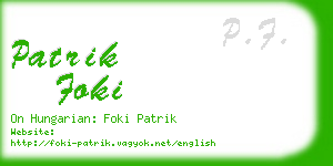 patrik foki business card